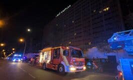 Tres heridos por intoxicación de humo en el incendio de un hotel en Madrid 