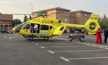 Un motorista resultó herido grave tras chocar contra un muro en Velilla de San Antonio