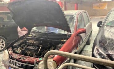 Se incendia un coche en el parking subterráneo de Alcalá Magna
