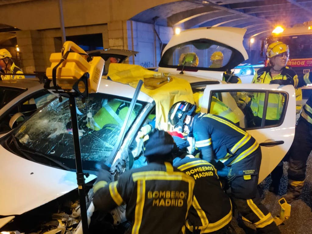 Herida una mujer en una colisión entre dos coches en el acceso al túnel de la M-30