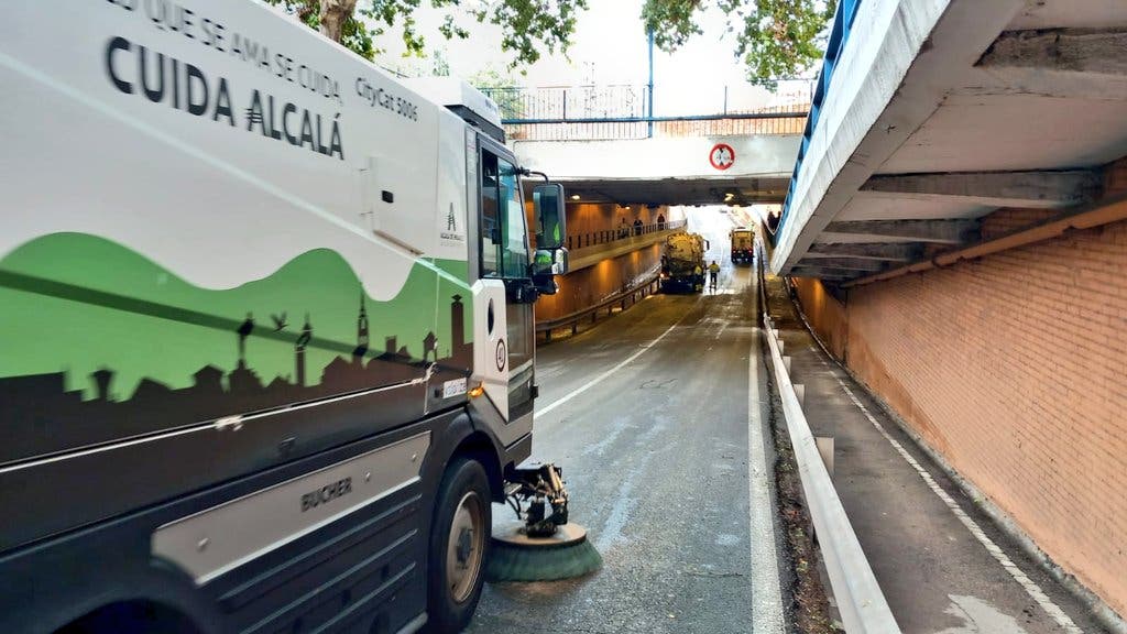 Reabre el túnel de Torrelaguna en Alcalá de Henares tras las fuertes lluvias