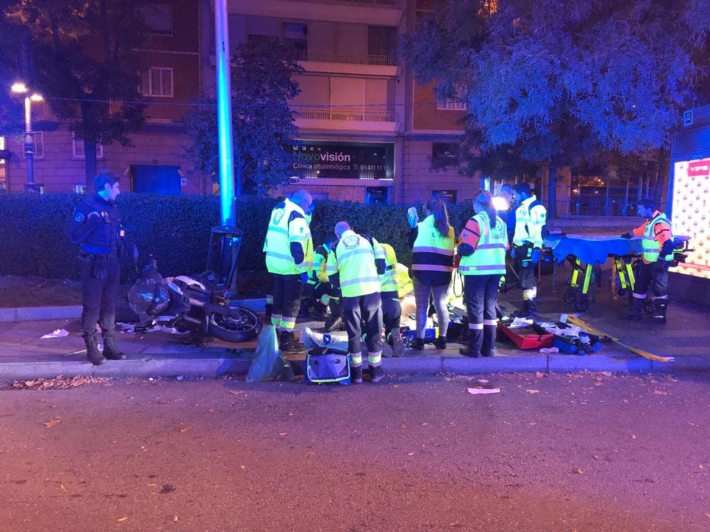 En estado grave un motorista tras sufrir un accidente esta madrugada en Madrid