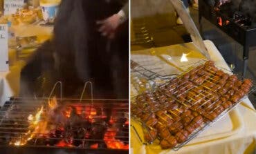 Vigesimosegunda noche de protestas en Ferraz: montan una barbacoa en plena calle