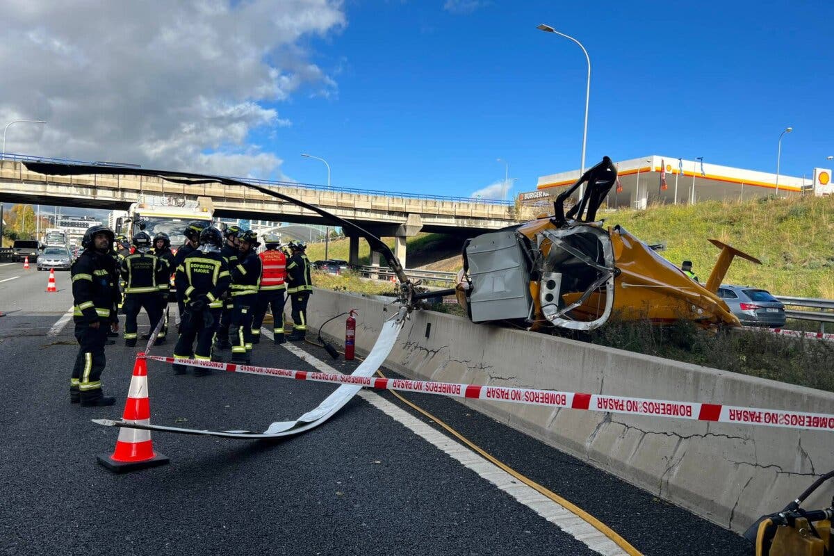 La pericia del piloto estrellado este viernes en la M-40 evitó una tragedia