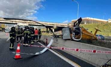 La pericia del piloto estrellado este viernes en la M-40 evitó una tragedia