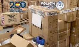 Intervenidos 95.000 pares de zapatillas falsificadas en una operación policial desarrollada en Madrid, Toledo y Alicante