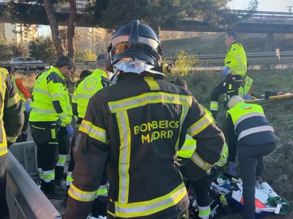 Herido grave un motorista de 36 años tras sufrir un accidente en la M-40