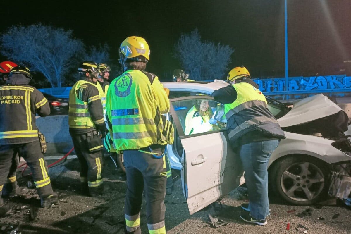 Cuatro heridos en un accidente con ocho vehículos implicados en la M-14