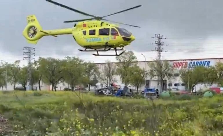 Herido muy grave un trabajador de 41 años tras caer desde 12 metros de altura en Pinto 