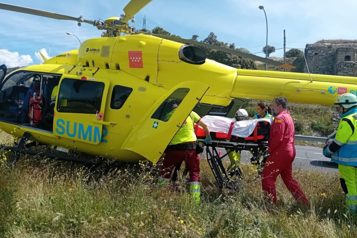 Cuatro motoristas heridos, uno muy grave, en un accidente en la M-521