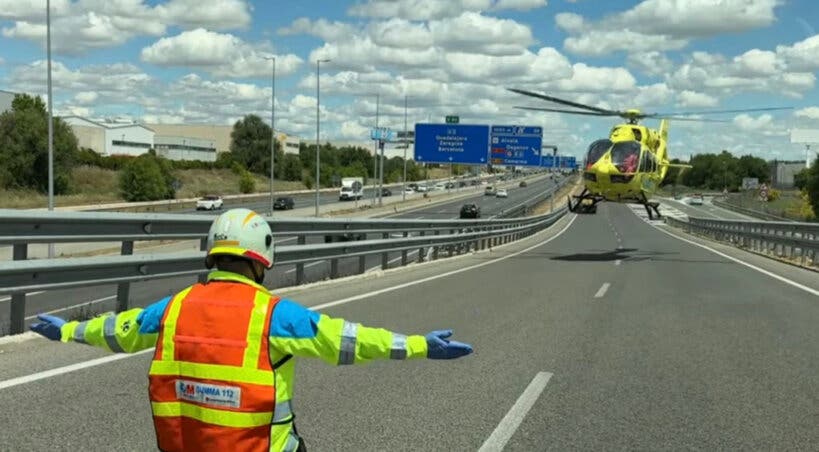 Herido grave un motorista en un accidente en la A-2, en Alcalá de Henares
