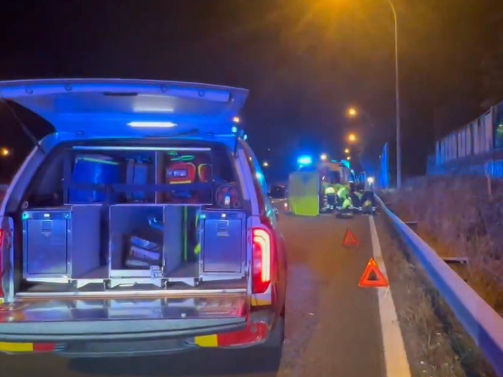 Muere un motorista en un accidente en la salida de la M-14 a la A-2 en San Blas-Canillejas