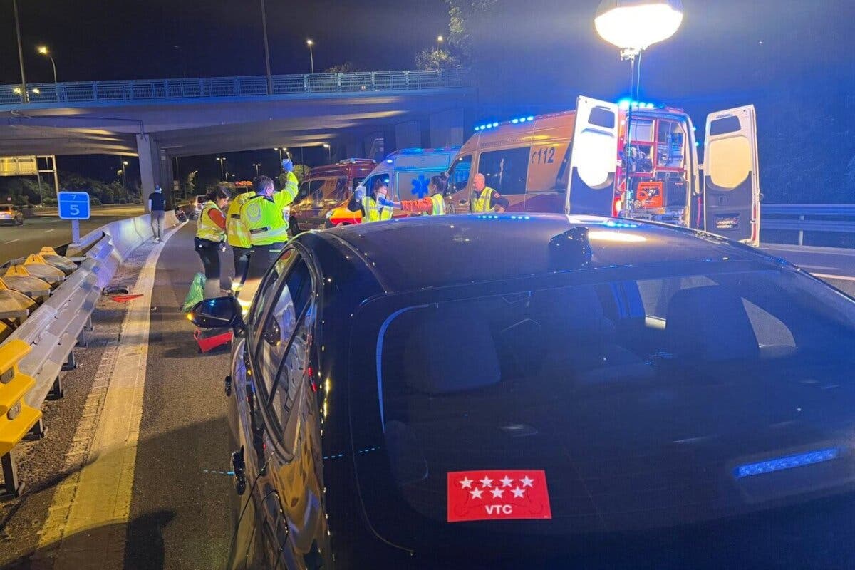 Muere una mujer de 45 años en un accidente entre una moto y un VTC en la M-30