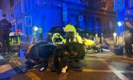Herido grave un motorista en una colisión con un VTC en el Paseo del Prado 