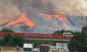 Un incendio forestal arrasa el Cerro del Viso entre Alcalá de Henares  y Torres de la Alameda