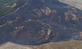 Así ha quedado el Cerro del Viso tras el incendio supuestamente causado por una cosechadora