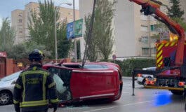 Cuatro heridos en dos aparatosos accidentes en Madrid
