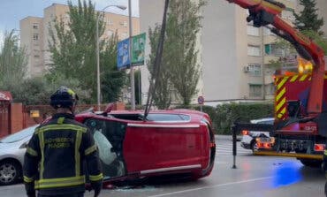 Cuatro heridos en dos aparatosos accidentes en Madrid