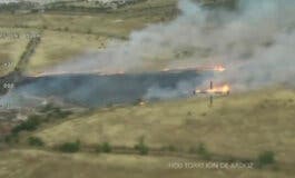 Extinguido el incendio de Soto El Espinillo, entre Alcalá y Torrejón, que arrasó varias hectáreas de pasto y vegetación de ribera