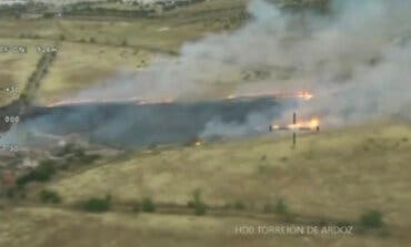 Extinguido el incendio de Soto El Espinillo, entre Alcalá y Torrejón, que arrasó varias hectáreas de pasto y vegetación de ribera