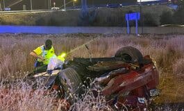 Mueren un hombre y una mujer al chocar su coche contra una barrera de hormigón en Villaverde