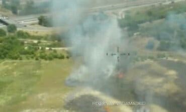 Controlado un incendio de pasto y matorral junto a la A-3, en Rivas