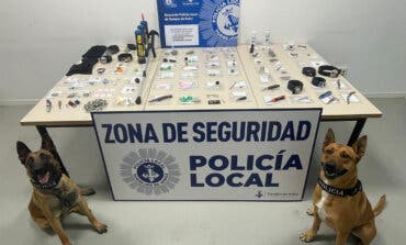 Los perros policía de Torrejón incautaron diferentes armas blancas y drogas durante las fiestas 