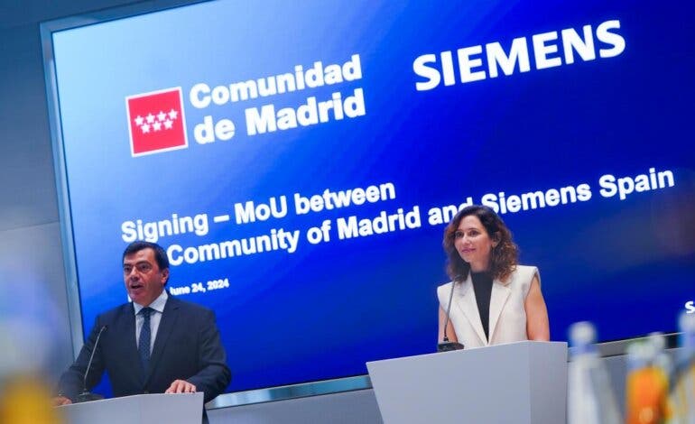 Ayuso firma en Múnich un acuerdo con Siemens, que abrirá una nueva sede en Madird de 22.000 metros cuadrados 