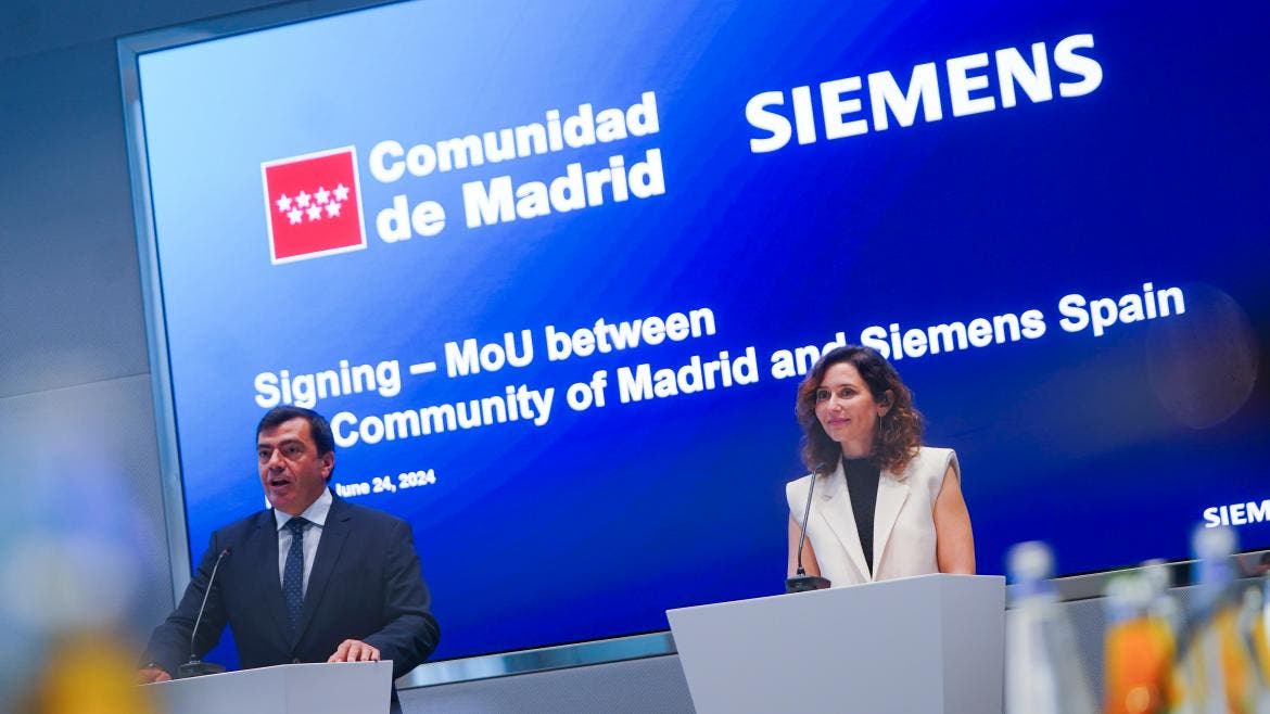 Ayuso firma en Múnich un acuerdo con Siemens, que abrirá una nueva sede en Madird de 22.000 metros cuadrados 