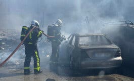 Cuatro heridos, uno por quemaduras, tras el incendio de una chabola en Leganés