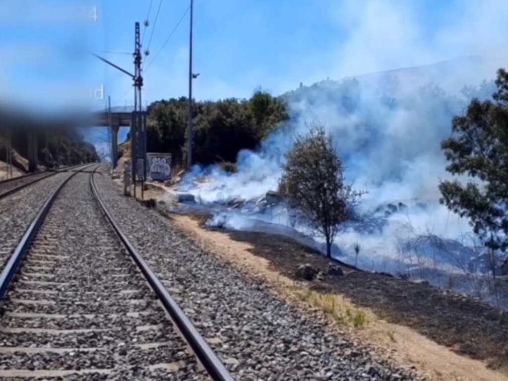 Un incendio ya controlado obliga a interrumpir la circulación de dos líneas de Cercanías