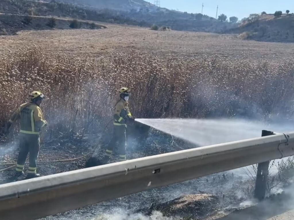 Continúa estabilizado el incendio de Loeches tras arrasar zonas de pasto, olivar y arbusto 