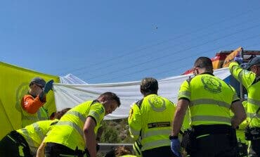 Muy grave un motorista tras sufrir un accidente en la incorporación de la R-3 a la M-50