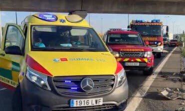 Un herido grave en un accidente de tráfico en la M-50 con dos vehículos implicados