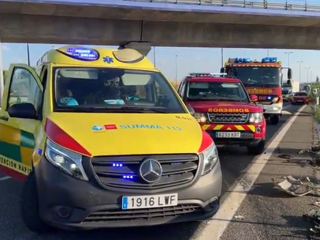 Un herido grave en un accidente de tráfico en la M-50 con dos vehículos implicados