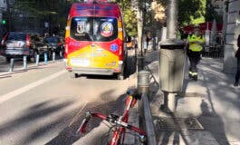Herido grave un ciclista tras ser arrollado por un coche en un carril bici en Madrid 