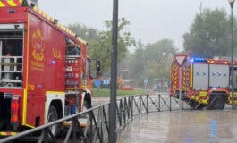 El 112 de la Comunidad de Madrid ha gestionado este sábado 256 incidencias por la lluvia