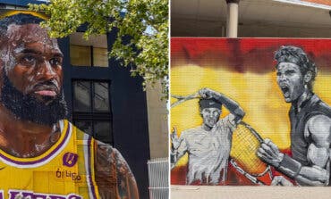 Torrejón homenajea con dos grandes murales a Rafa Nadal y a LeBron James