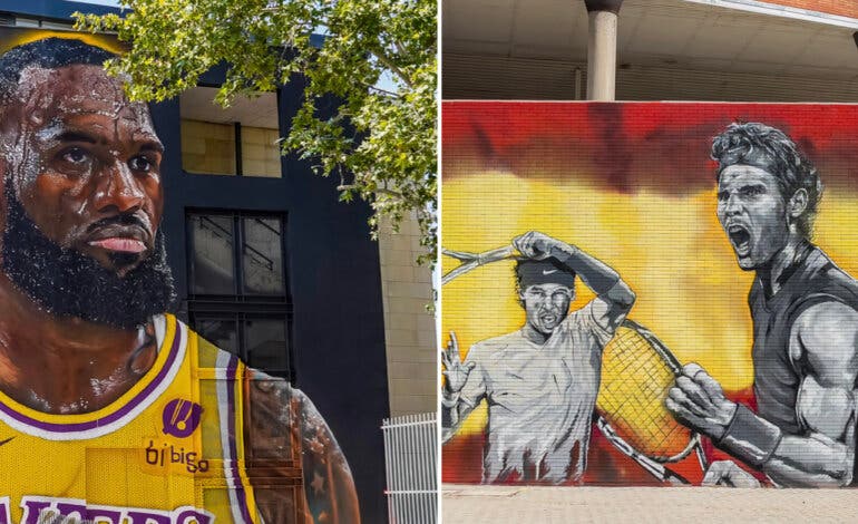Torrejón homenajea con dos grandes murales a Rafa Nadal y a LeBron James