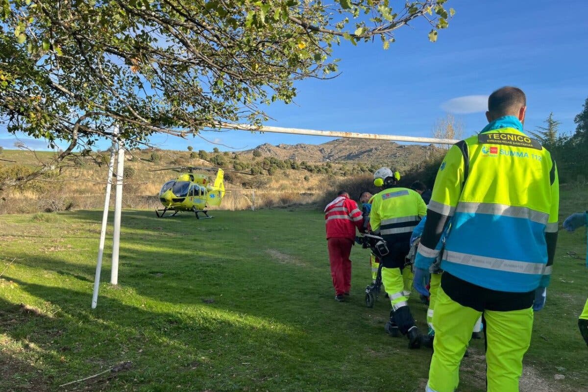 Herido grave un hombre de 67 años tras caer de un árbol que estaba podando en Soto del Real