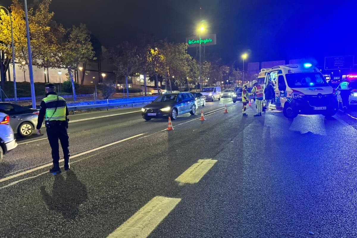 Un motorista herido grave en un accidente múltiple en la A-5