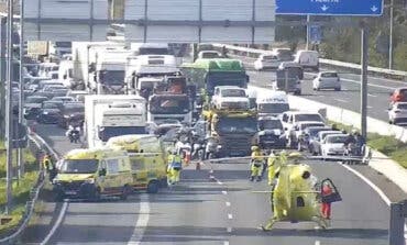 Un accidente provoca el corte total de la A-2 en Torrejón de Ardoz