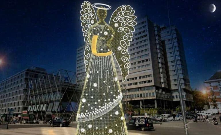 El Ángel de Madrid, entre las novedades de la iluminación navideña de la capital