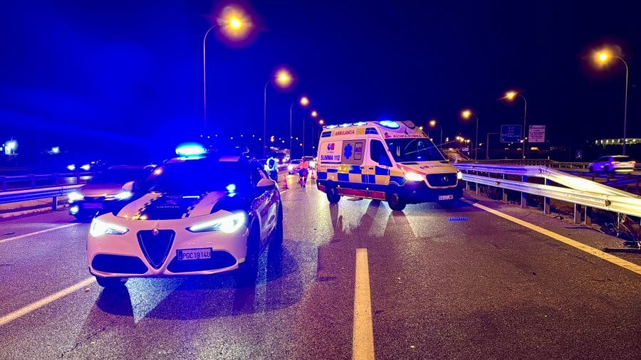 Muere un hombre en un accidente en la M-45, en San Fernando de Henares