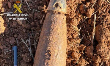 La Guardia Civil desactiva un proyectil de artillería de la Guerra Civil en Guadalajara