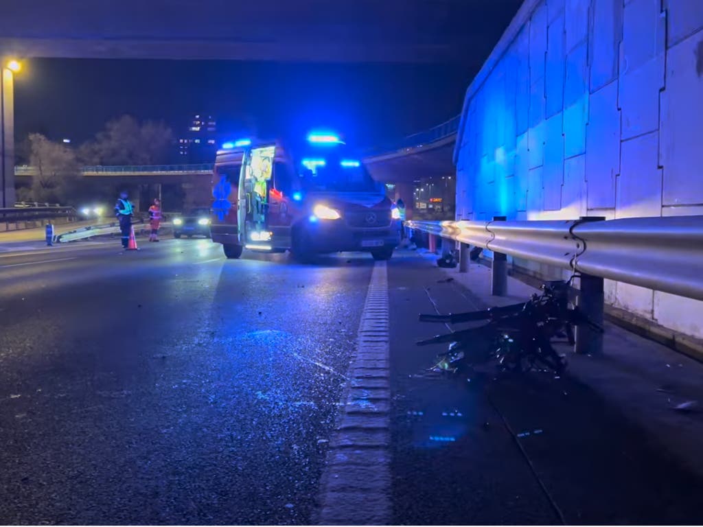 Herido grave un motorista tras sufrir un accidente en la M-30