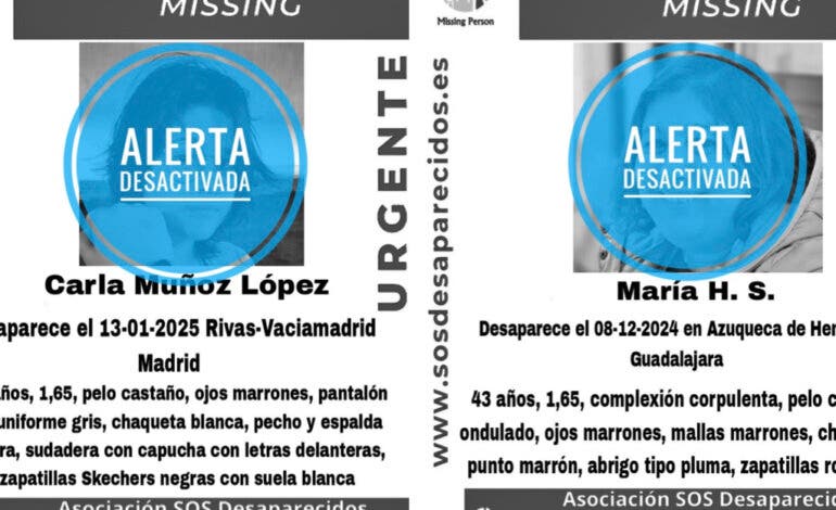 Localizadas la menor desaparecida en Rivas y la mujer de 43 años desaparecida en Azuqueca de Henares
