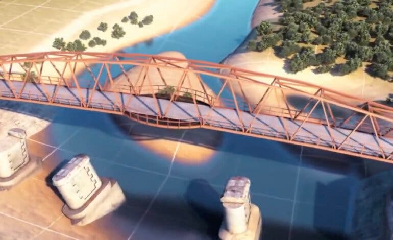 Así es el puente que está construyendo Amazon en Mejorada del Campo