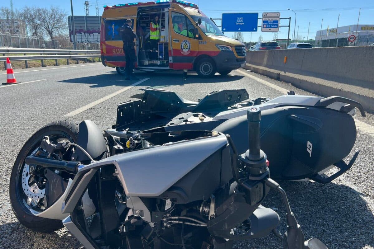 Herido un motorista en un accidente en la A-42