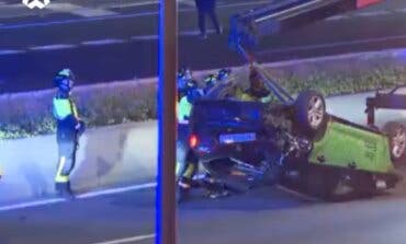 Dos heridos al volcar un VTC en un accidente en la A-2